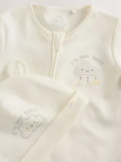 neutre - Ensemble Im New Here Combinaison de nuit et Chapeau (0-9mois)