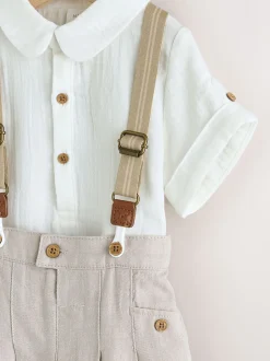 neutre - Ensemble pantalon-chemise et bretelles bébé 3 pièces (0mois-2ans)