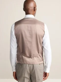 neutre - Gilet de costume à carreaux 100% laine italienne Signature Marzotto