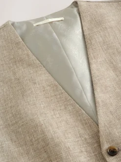 neutre - Gilet de costume en lin Blend texturé