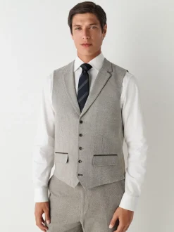 neutre - Gilet de costume Nova Fides italien coupe slim en laine Blend texturé