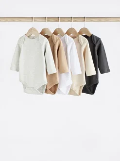 neutre - Lot de 5 bodies bébé à manches longues Essential