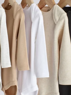 neutre - Lot de 5 bodies bébé à manches longues Essential