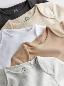 neutre - Lot de 5 bodies bébé à manches longues Essential