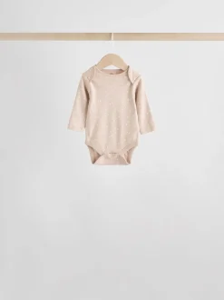 neutre - Lot de 5 bodys bébé à manches longues 100 % coton