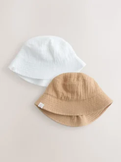neutre - Lot de 2 Chapeaux BÉBÉ Effet froissé