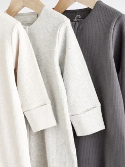 neutre - Lot de 3 dors-bien bébé sans pieds avec fermeture éclair bidirectionnelle 100 % coton (0mois-3ans)