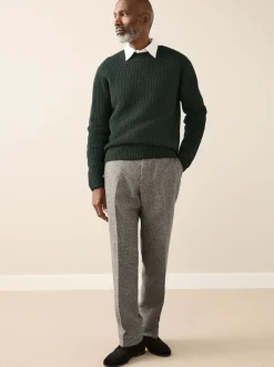 neutre - Pantalons Coupe classique Signatures Moons 100% laine britannique texturée