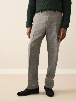 neutre - Pantalons Coupe classique Signatures Moons 100% laine britannique texturée