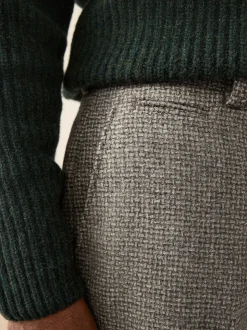 neutre - Pantalons Coupe classique Signatures Moons 100% laine britannique texturée