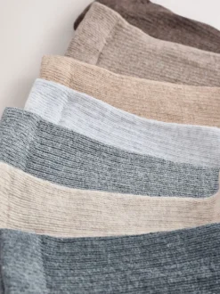 neutre - Paquet de chaussettes en coton riche à fines côtes 7