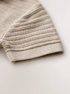 neutre - Polo en maille à manches courtes et col Revere (3mois7ans)