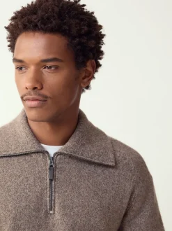 neutre - Pull à encolure zippée en laine
