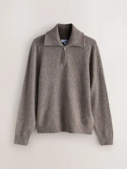 neutre - Pull à encolure zippée en laine