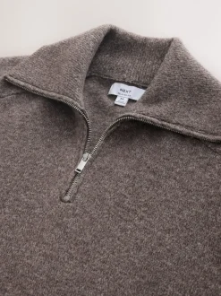 neutre - Pull à encolure zippée en laine