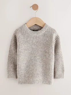neutre - Pull col rond en maille (3mois-7ans)