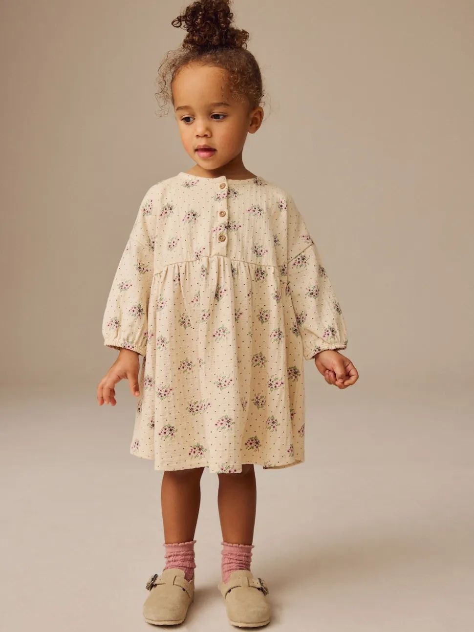 neutre - Robe à manches longues en jersey (3mths-7yrs)
