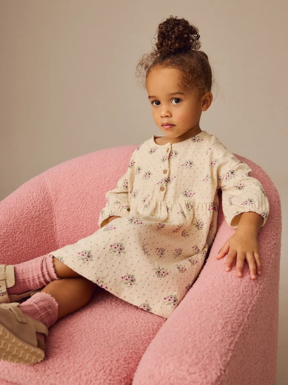 neutre - Robe à manches longues en jersey (3mths-7yrs)