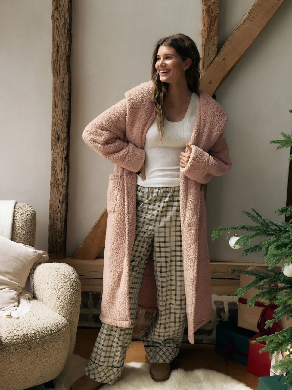 neutre - Robe de chambre en peluche