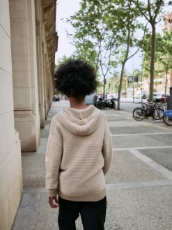 neutre - Sweat-shirt à capuche en maille utilitaire (3-16ans)