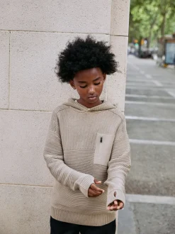 neutre - Sweat-shirt à capuche en maille utilitaire (3-16ans)