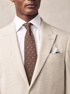 neutre - Veste de costume à carreaux en lin Blend coupe régulière