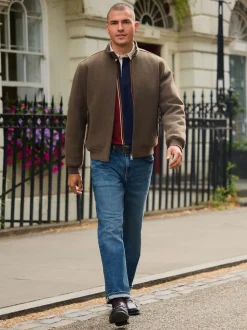 neutre - Veste Harrington doublée de borg en laine