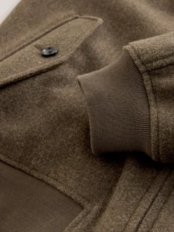 neutre - Veste Harrington doublée de borg en laine