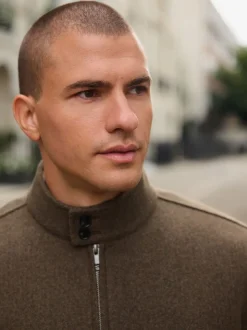 neutre - Veste Harrington doublée de borg en laine