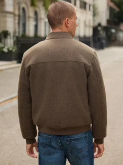 neutre - Veste Harrington doublée de borg en laine