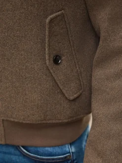 neutre - Veste Harrington doublée de borg en laine