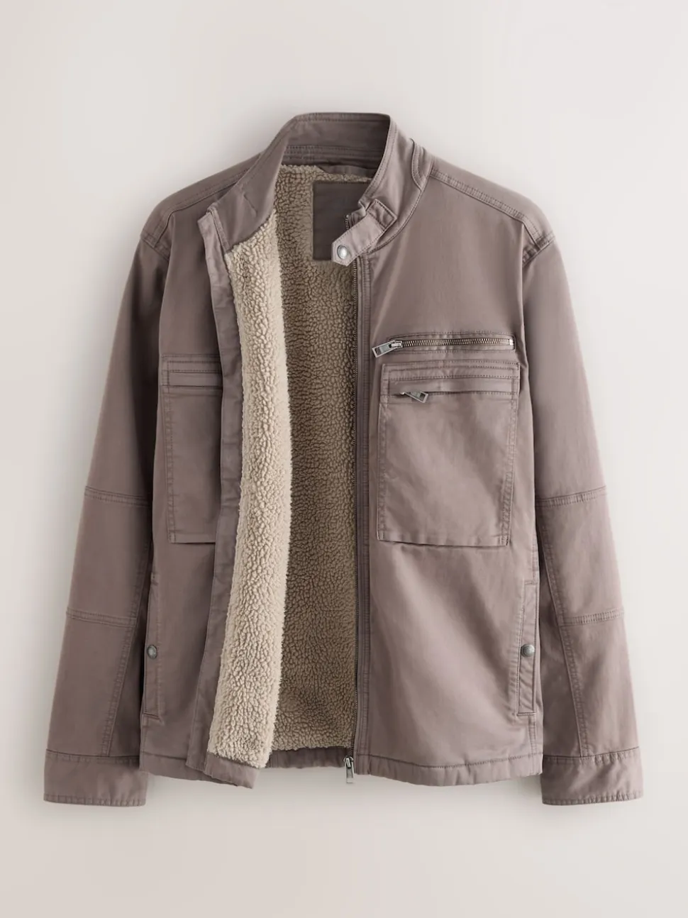 neutre - Veste zippée doublée de peau de mouton