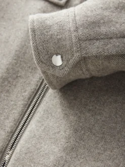 neutre - Veste-chemise doublée en laine riche Borg