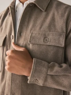 neutre - Veste-chemise en laine à deux poches