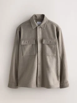 neutre - Veste-chemise en laine à deux poches