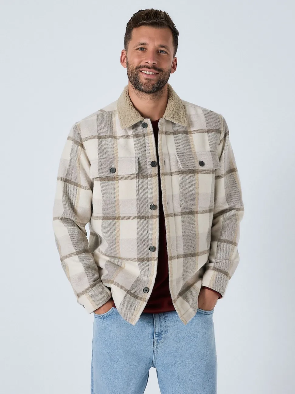 neutre - Vérifier Borg Lined Shacket