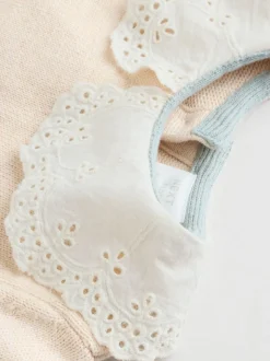 Neutre canard/Vert sauge Ditsy - Pull et Leggings en maille Bébé Ensemble 2 Pièces (0mois-3ans)