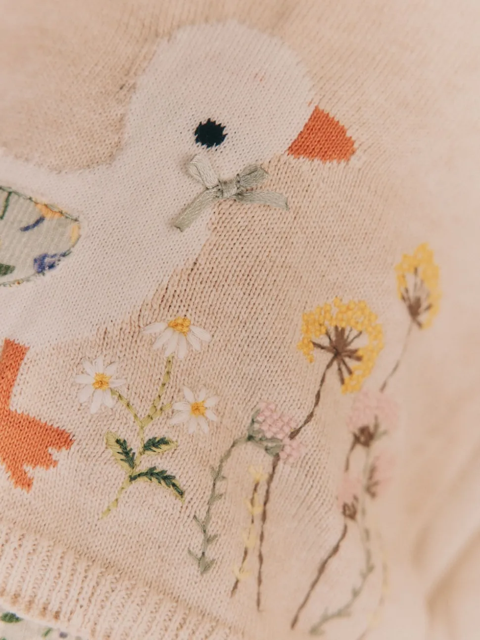 Neutre canard/Vert sauge Ditsy - Pull et Leggings en maille Bébé Ensemble 2 Pièces (0mois-3ans)