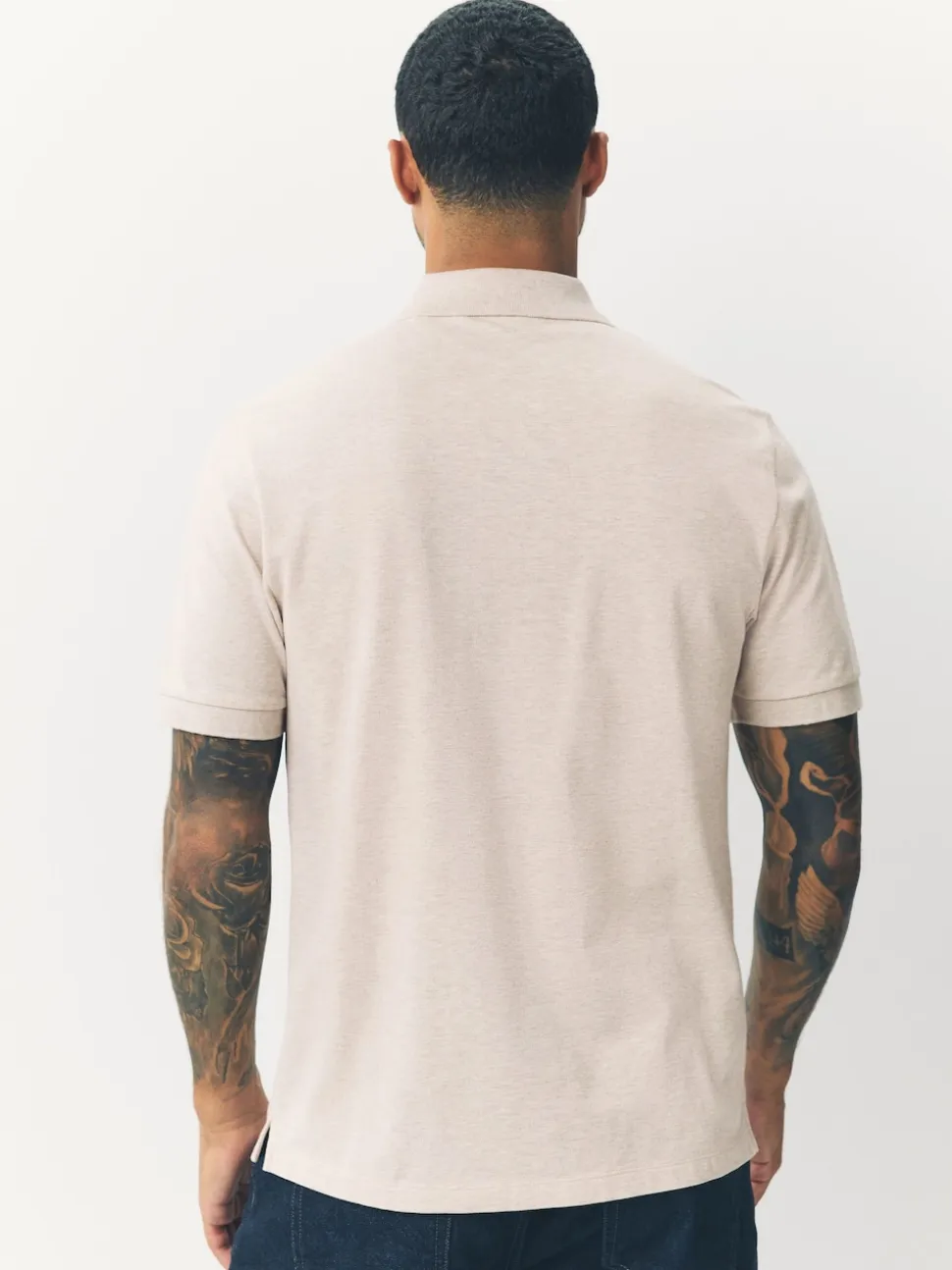 Neutre clair Marl - Ajustement régulier - Polo Manches courtes Pique