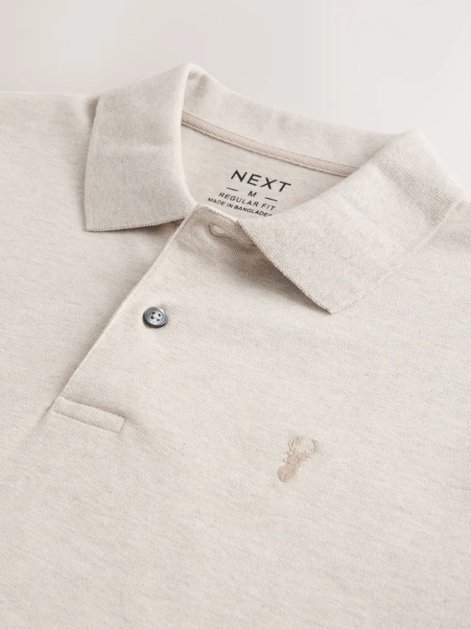 Neutre clair Marl - Ajustement régulier - Polo Manches courtes Pique