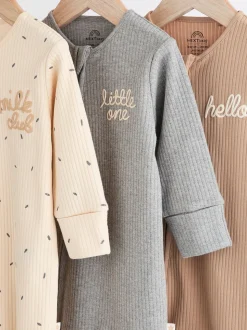 Neutre Milk Club - Lot de 3 dors-bien bébé à fermeture éclair bidirectionnelle 100 % coton (0mois -2ans)