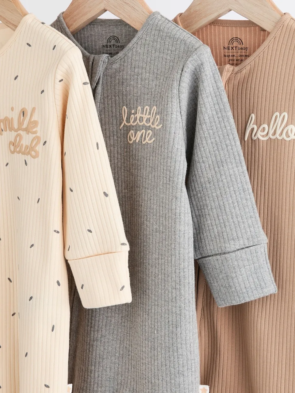 Neutre Milk Club - Lot de 3 dors-bien bébé à fermeture éclair bidirectionnelle 100 % coton (0mois -2ans)