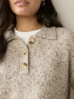 Neutre neutre - Pull polo à manches longues Boucle