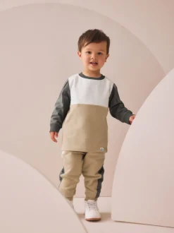 Neutre/gris - Ensemble T-shirt et Jogging à manches longues (3mths-7yrs)