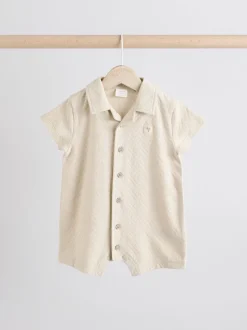 Neutre/kaki - Lot de barboteuses texturées bébé 2