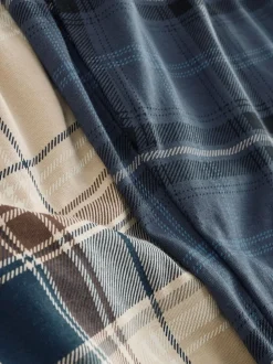 Neutre/Marine - Lot de 2 pyjamas à manches courtes en jersey à carreaux