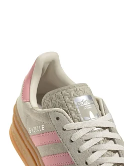 Neutre/Rose - Baskets Adidas Originals Gazelle Bold Lace Junior