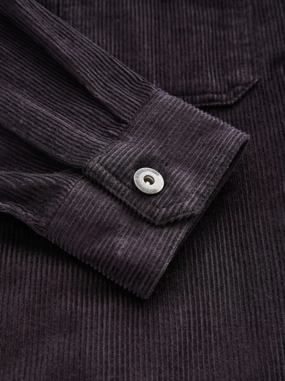 Noir - À capuche Velours côtelé Borg Veste-chemise doublée