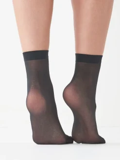 Noir - 20 Denier Chaussettes cheville 5 Lot