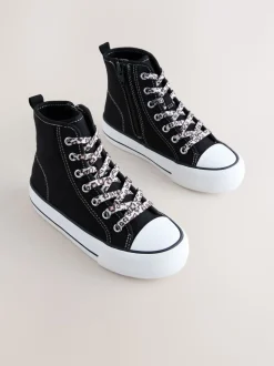 Noir - À lacets High Top Trainers